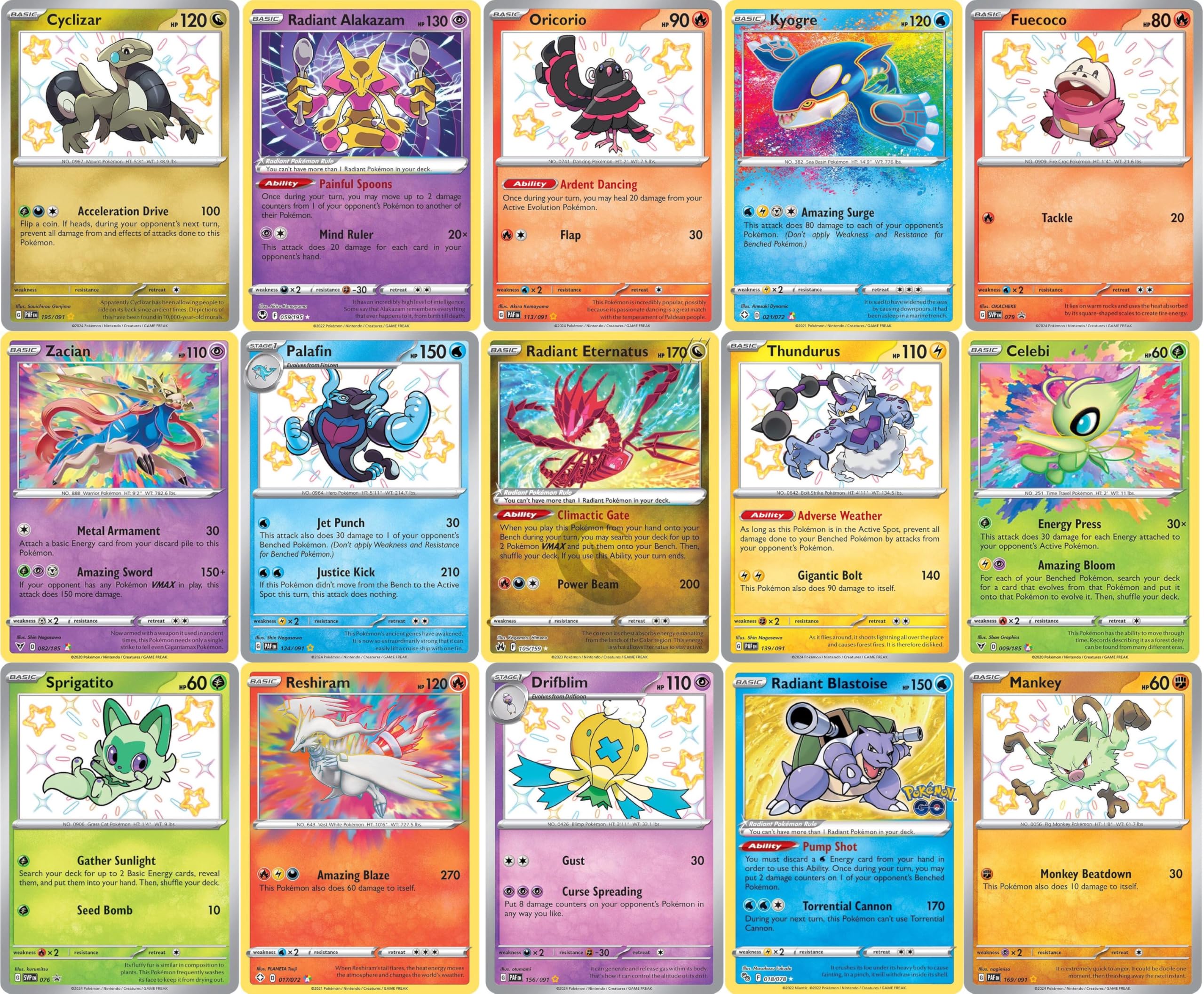 5 Pokemon Card - Shiny Rare/Radiant Rare/Amazing Rare Lot - 5